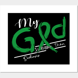 Scoliosis Awareness My God Is Stronger - In This Family No One Fights Alone Posters and Art